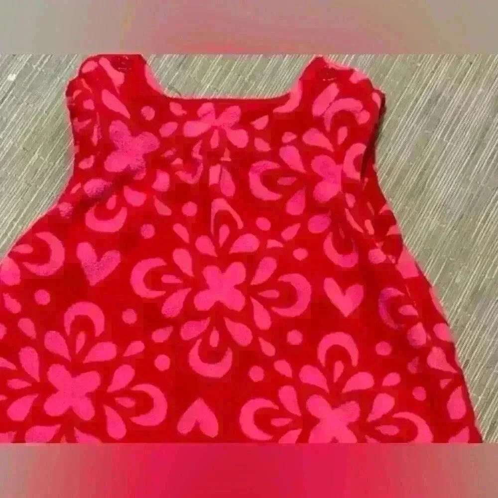 Fleece, red and pink girls Dress 18 months